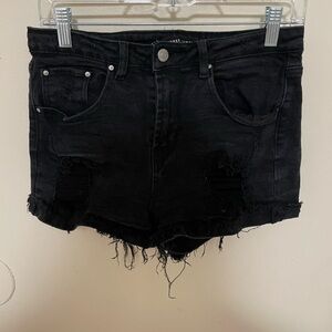 ✨Almost Famous Black Distressed Denim Shorts Size 7